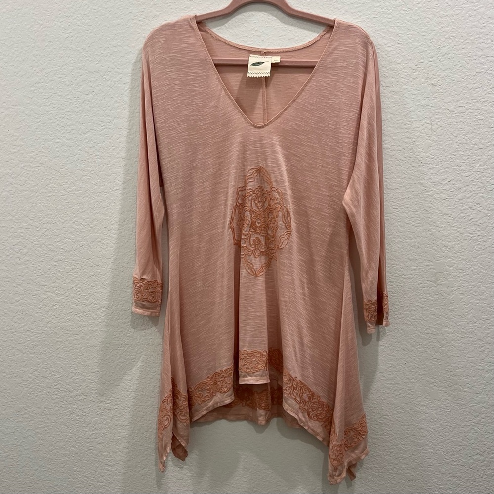 Nurture blush pink top with embroidery Size‎ Medium